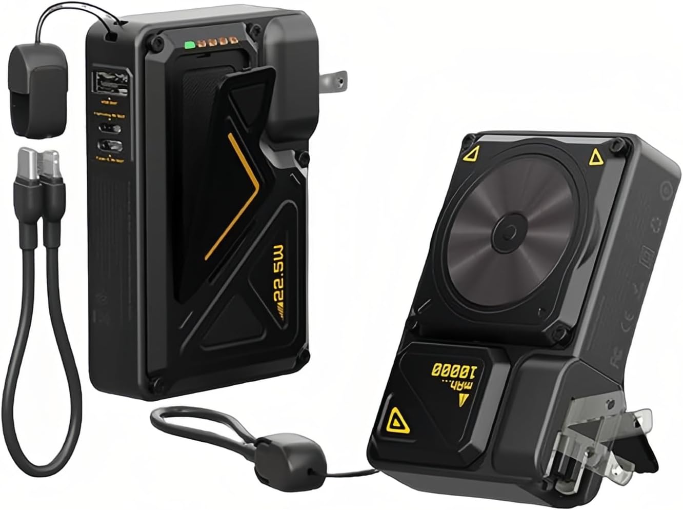 10000mAh Magnetic Power Bank with Foldable Wall Plug