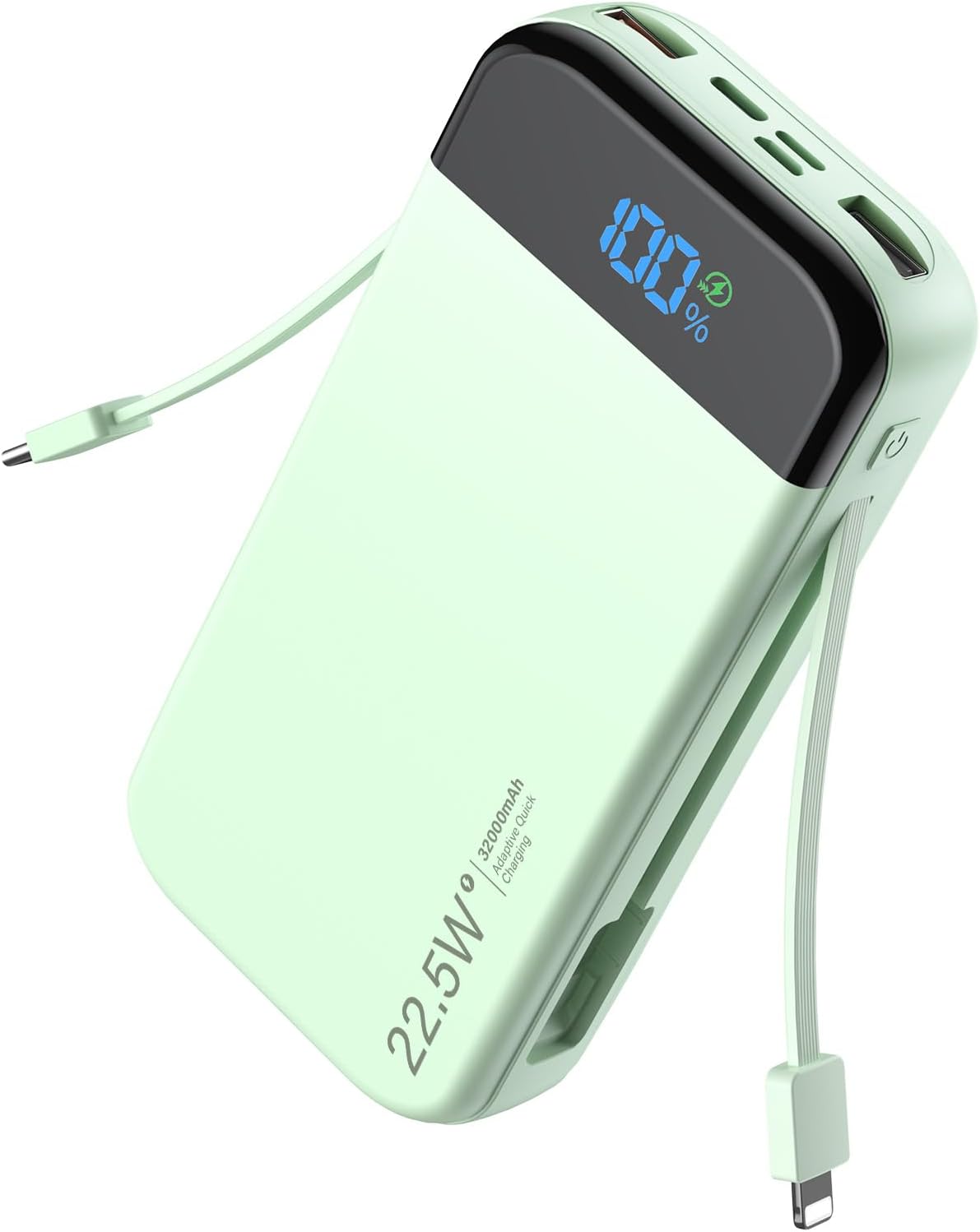 32000mAh 22.5W Power Bank with Built-in Cables