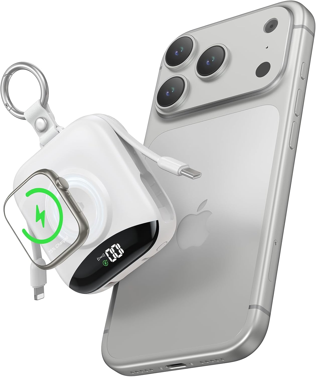 22.5W Fast Charging Power Bank: 10000mAh, Built-in Cables & LED