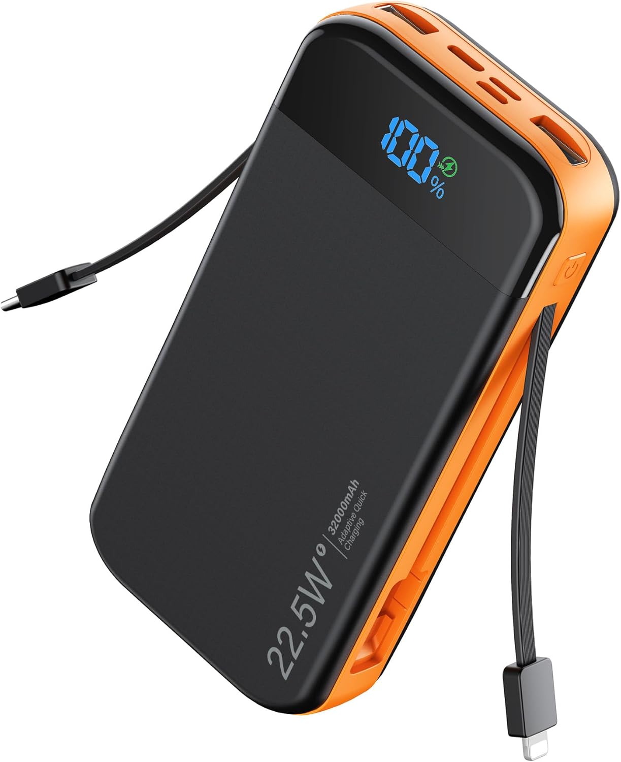 32000mAh 22.5W Power Bank with Built-in Cables