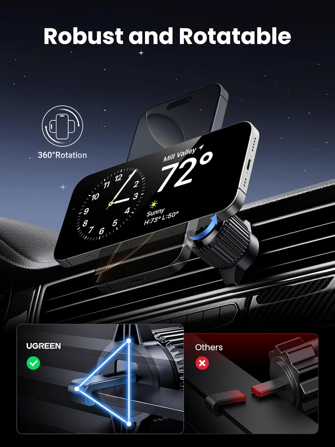 Qi2 ワイヤレスカーチャージャー