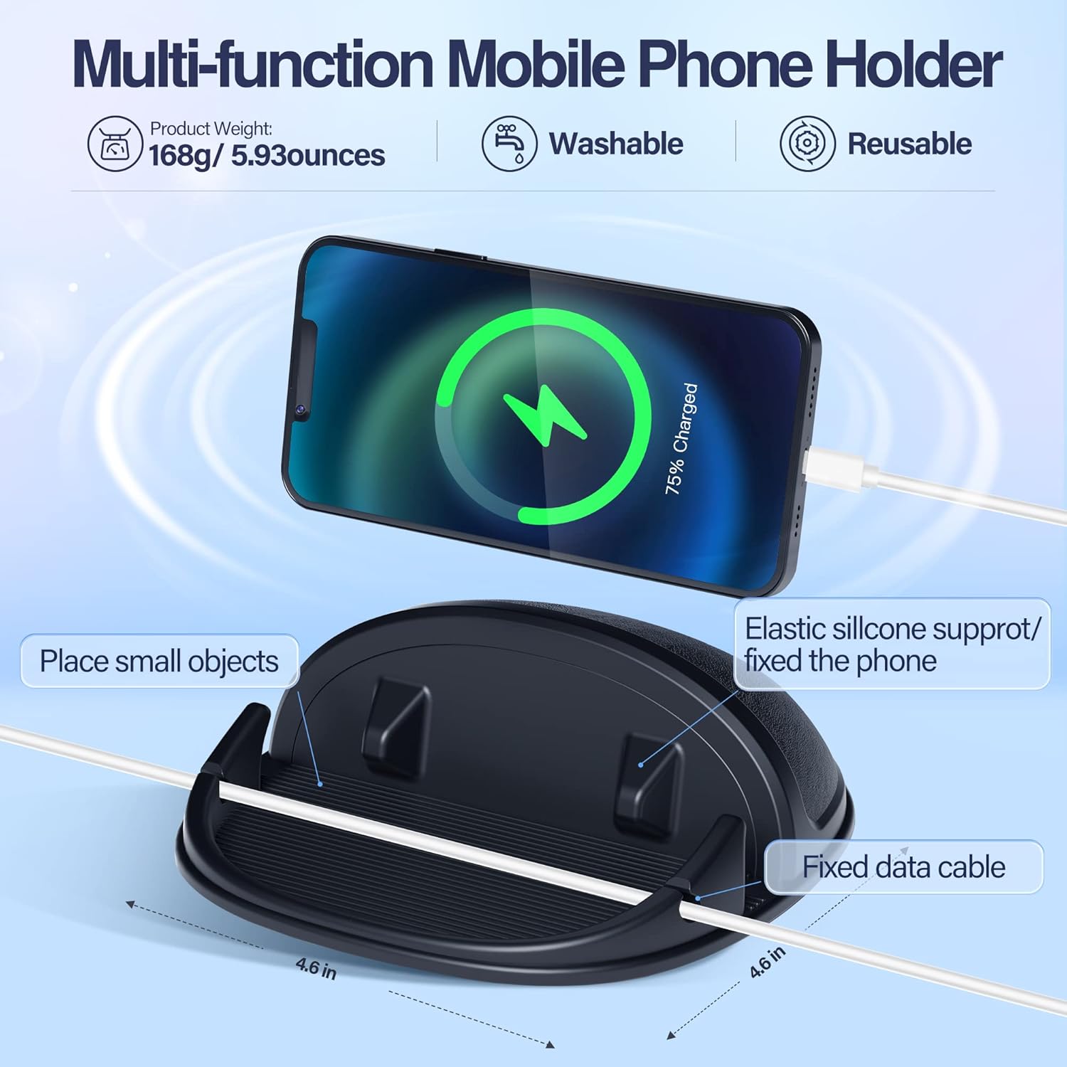 Car Phone Mount Silicone Pad, Slip - Free for All Phones