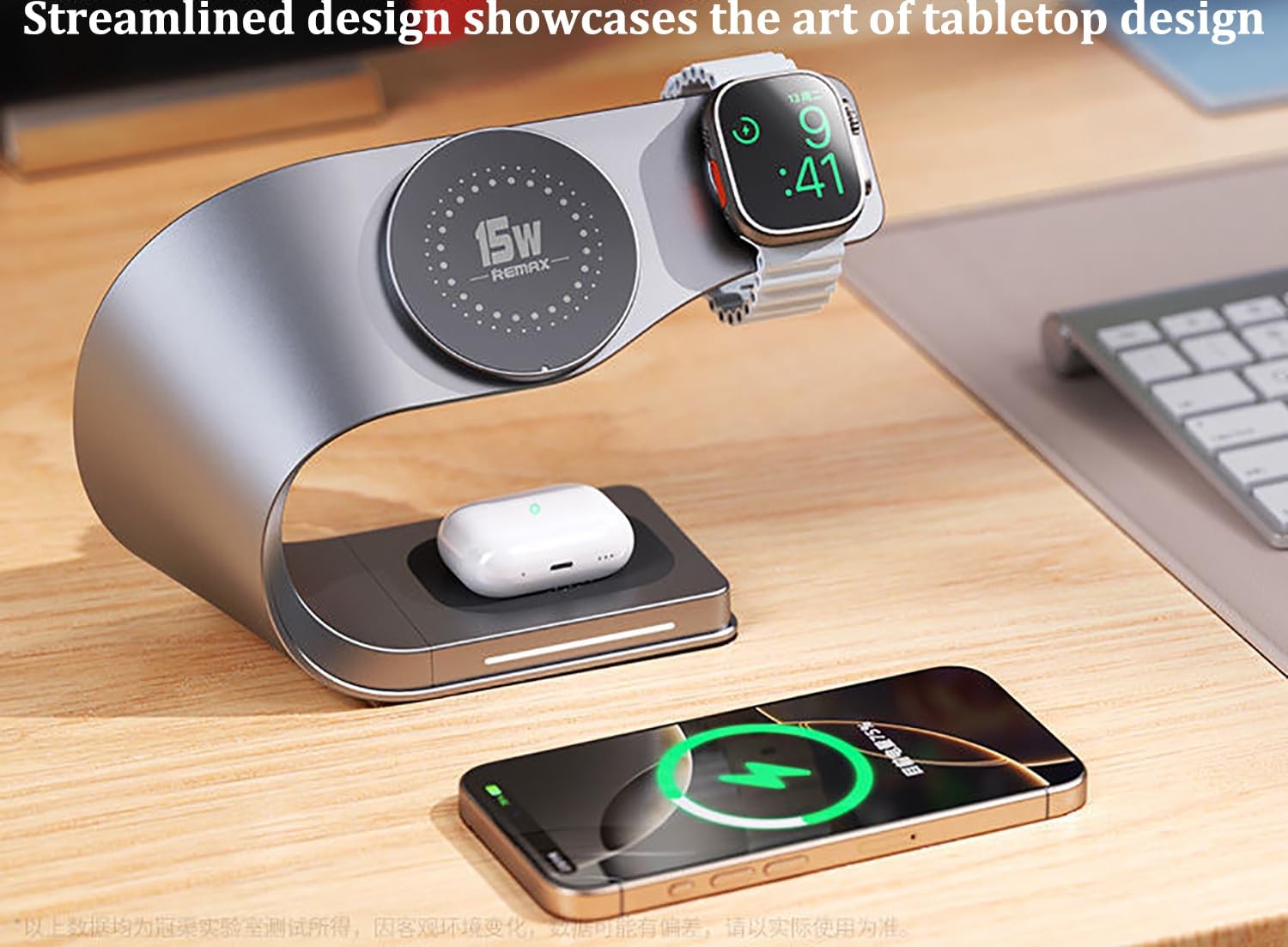 スタイリッシュな3in1マグネット式スマホホルダー（シルバー）