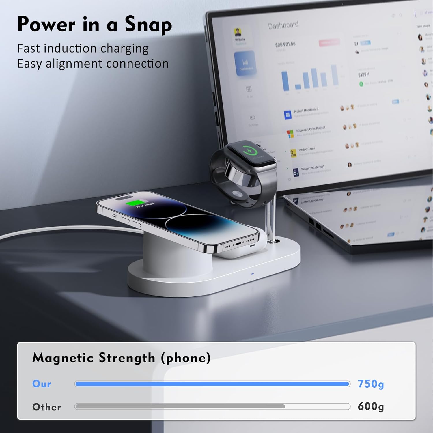 18W 3-in-1 Magnetic Charging Station for Apple Devices