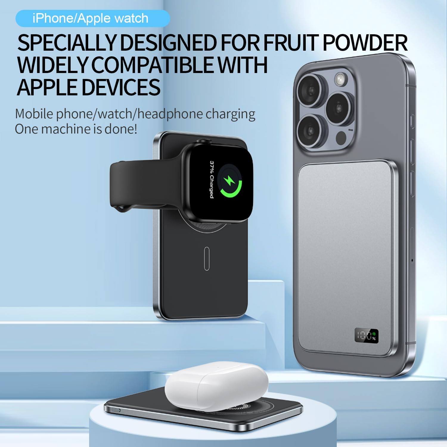 5000mAh Magnetic Portable Charger with LED Display