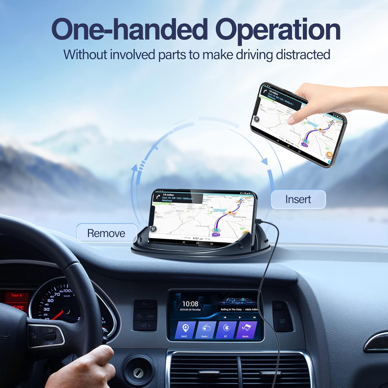 Car Phone Mount Silicone Pad, Slip - Free for All Phones