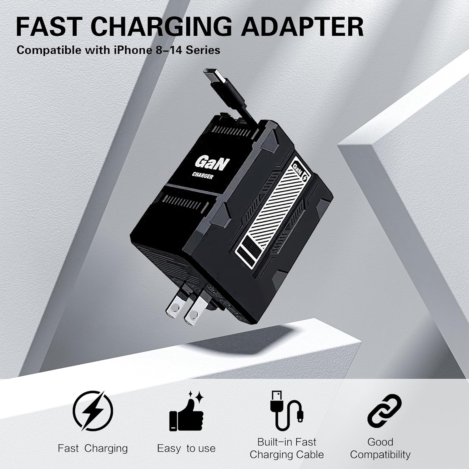 120W 2 - in - 1 Retractable Fast Charger: Foldable & Universal