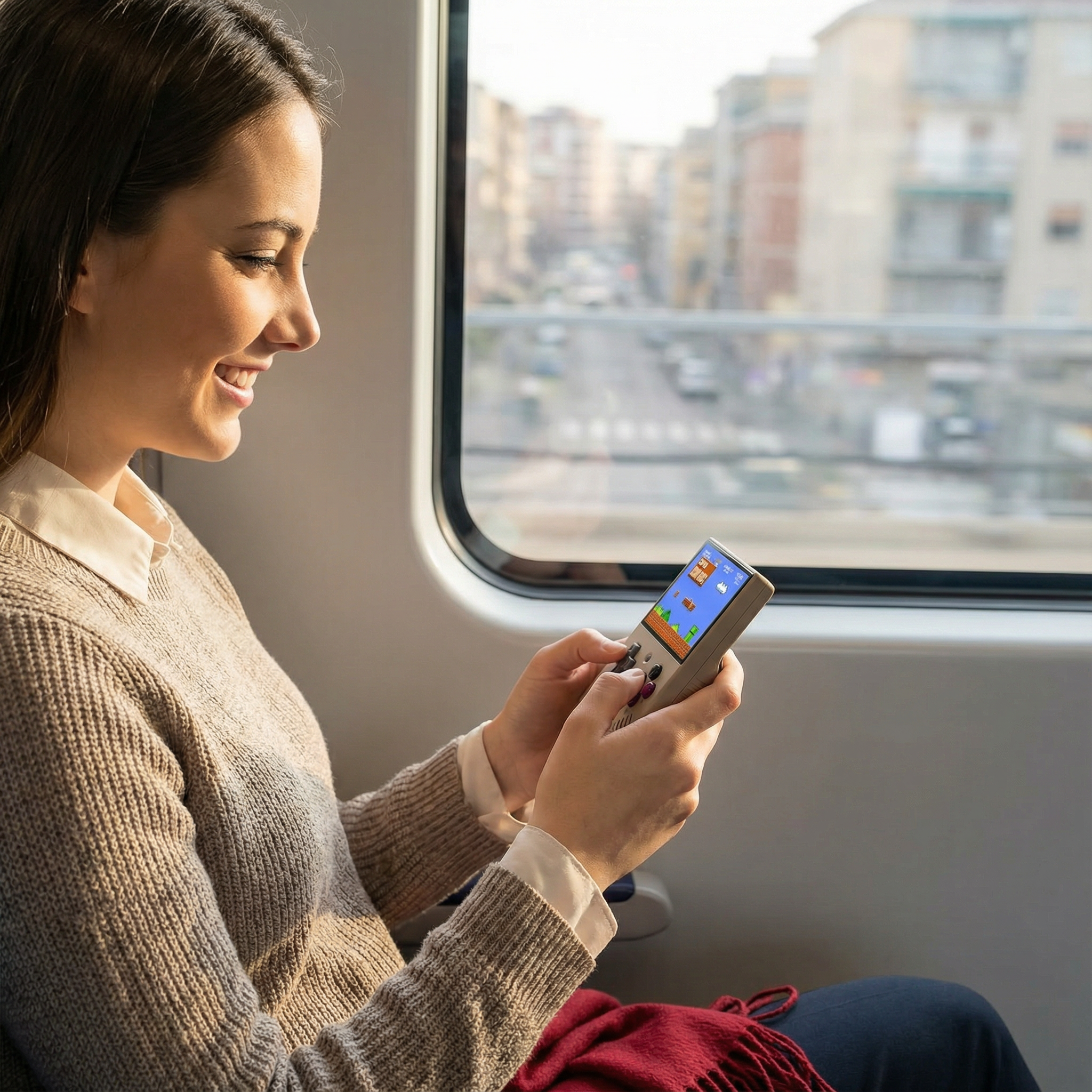 Commuter entertainment handheld game console