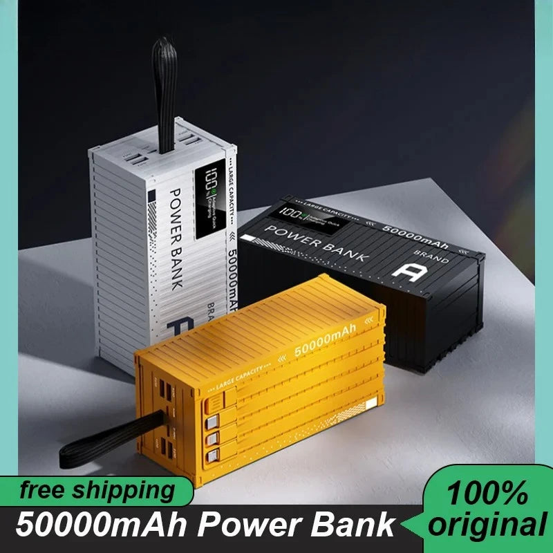 50000mAh PD22.5W Power Bank with Built-in Cables