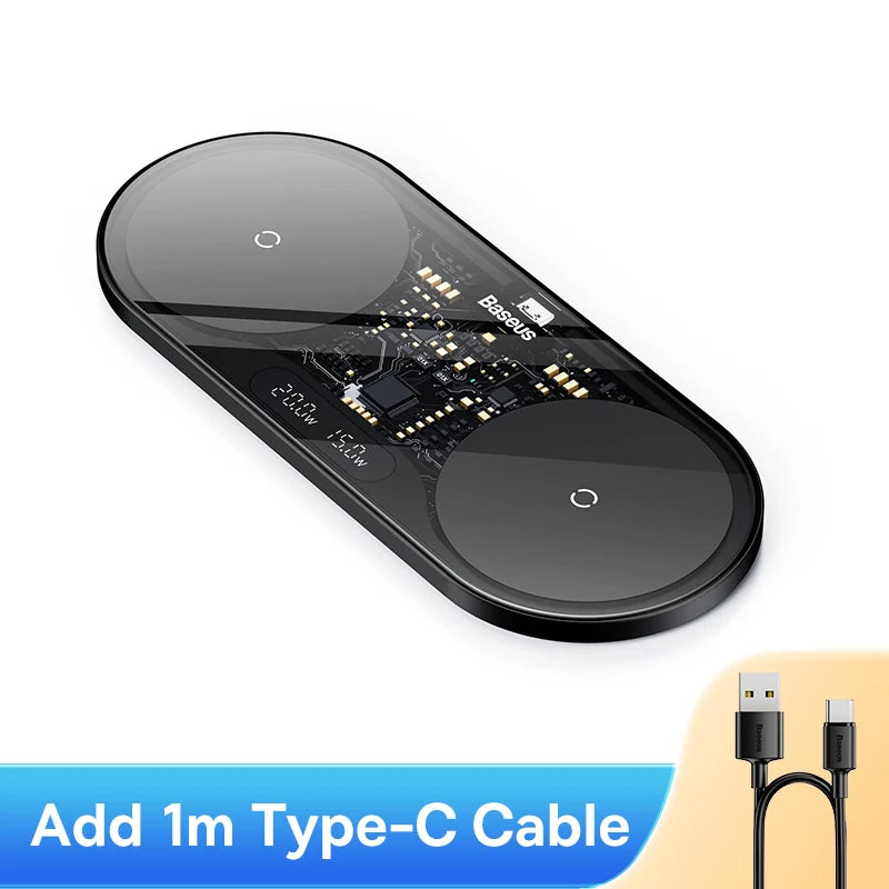 20W Qi Dual Wireless Charger Pad