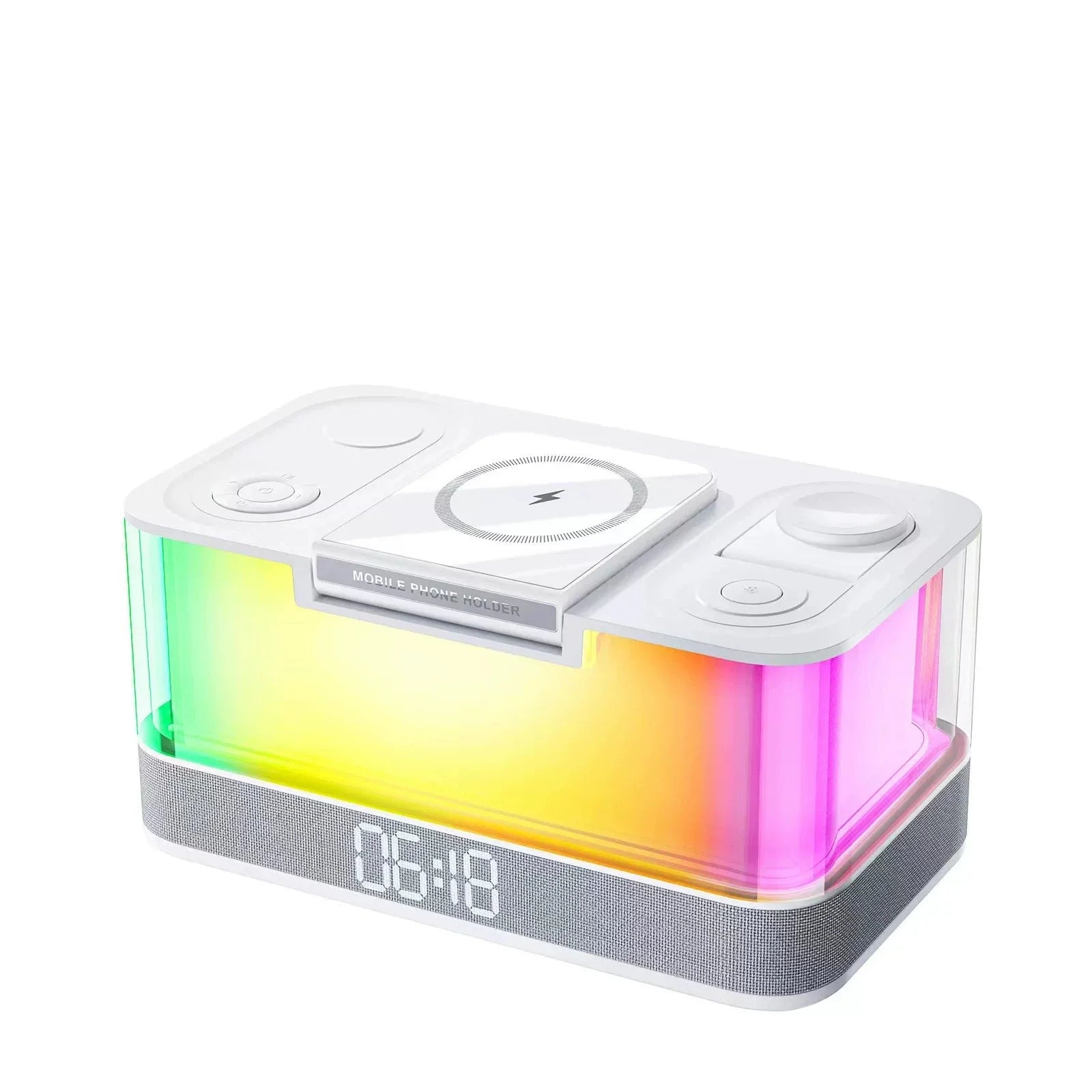 15W Magnetic Charger 6-in-1 (RGB Light · Speaker · Clock)