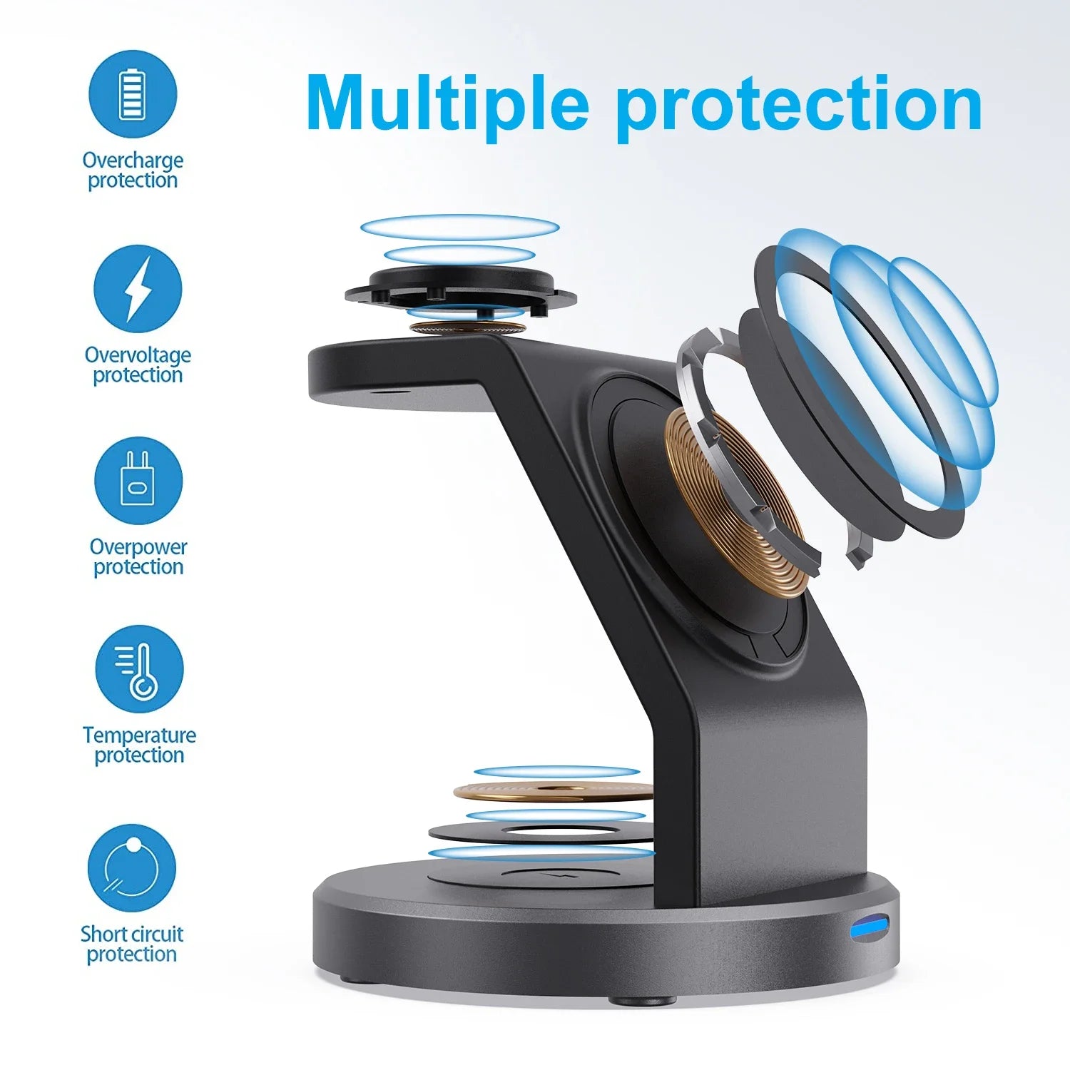 3-in-1 Fast Charger Stand (MagSafe for Apple)