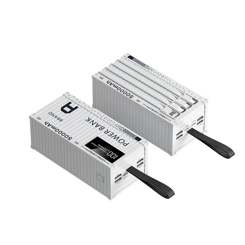 50000mAh PD22.5W Power Bank with Built-in Cables