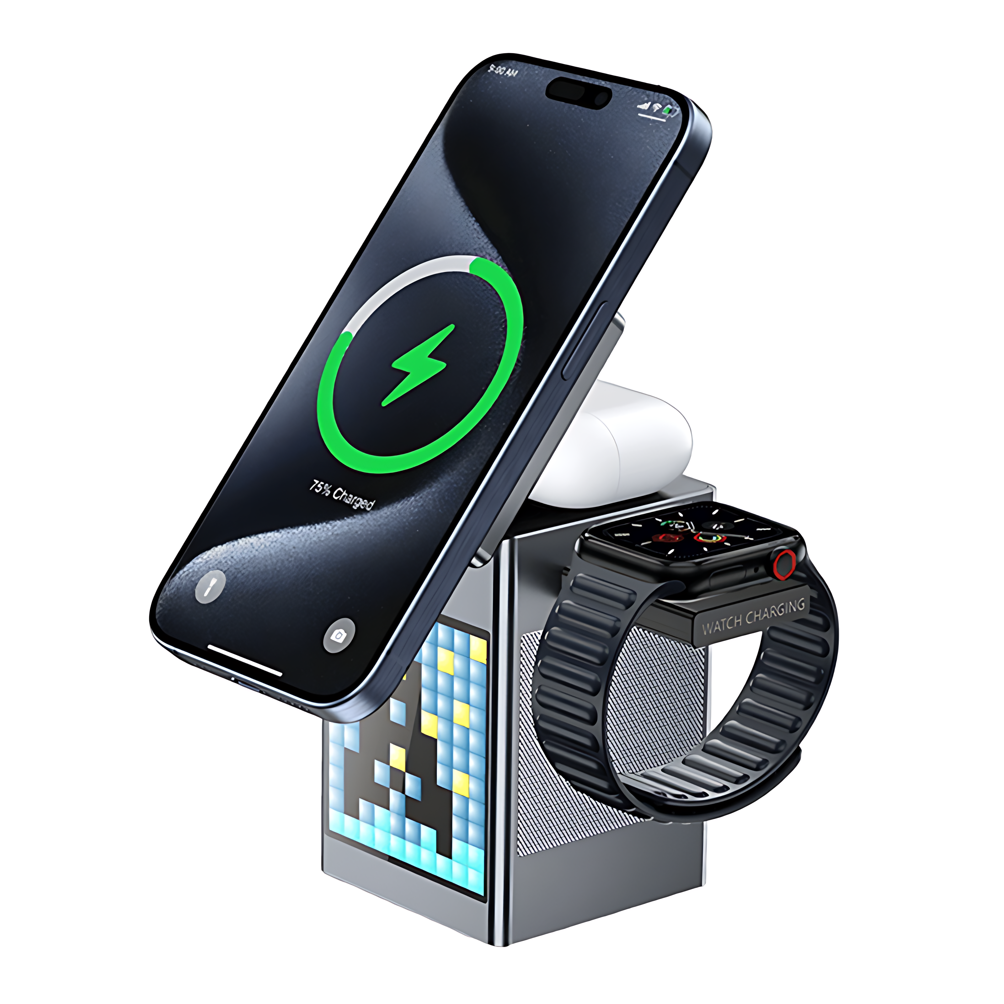 3-in-1 Charger (MagSafe · Speaker · Alarm)