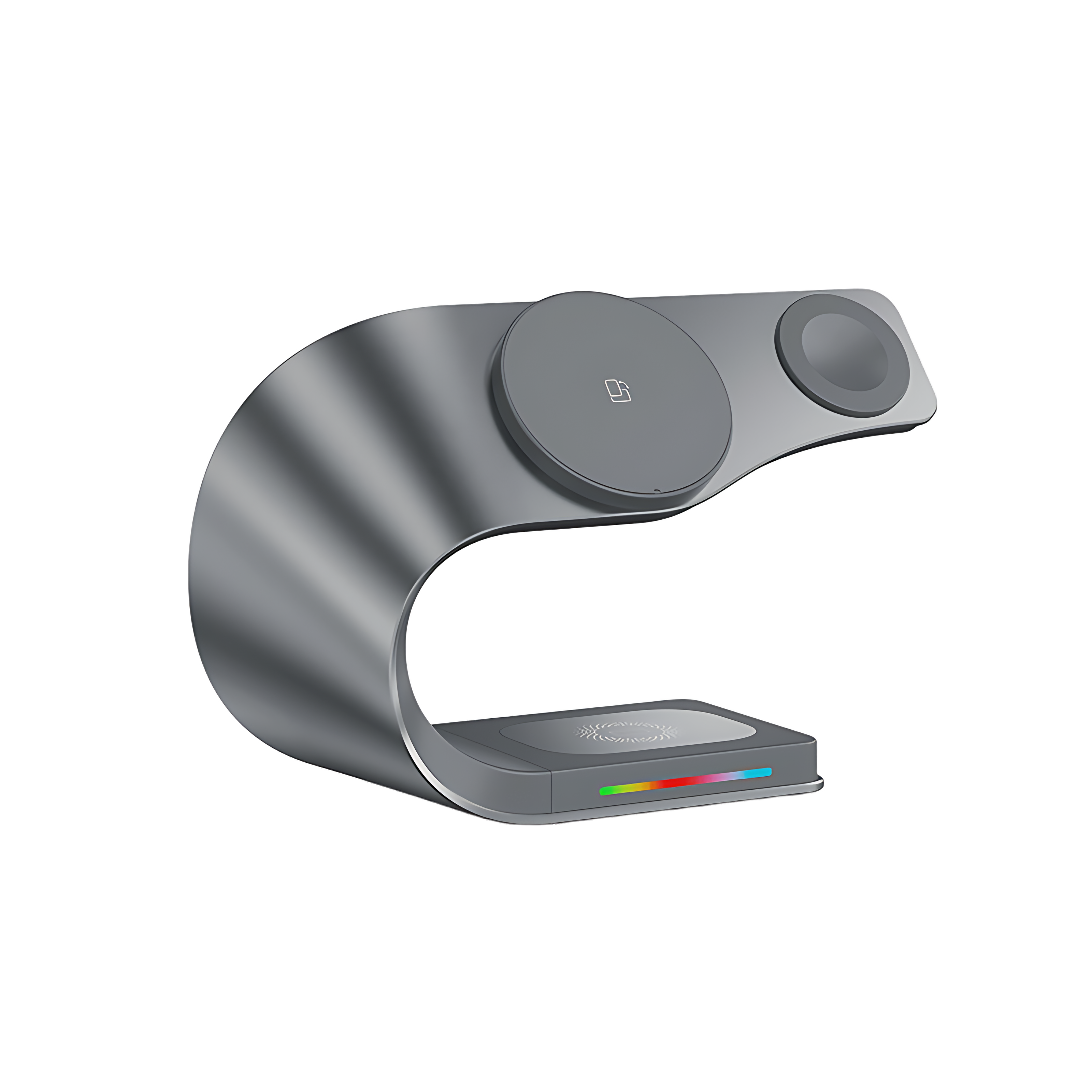 Stylish 3-in-1 Magnetic Phone Holder (Silver)