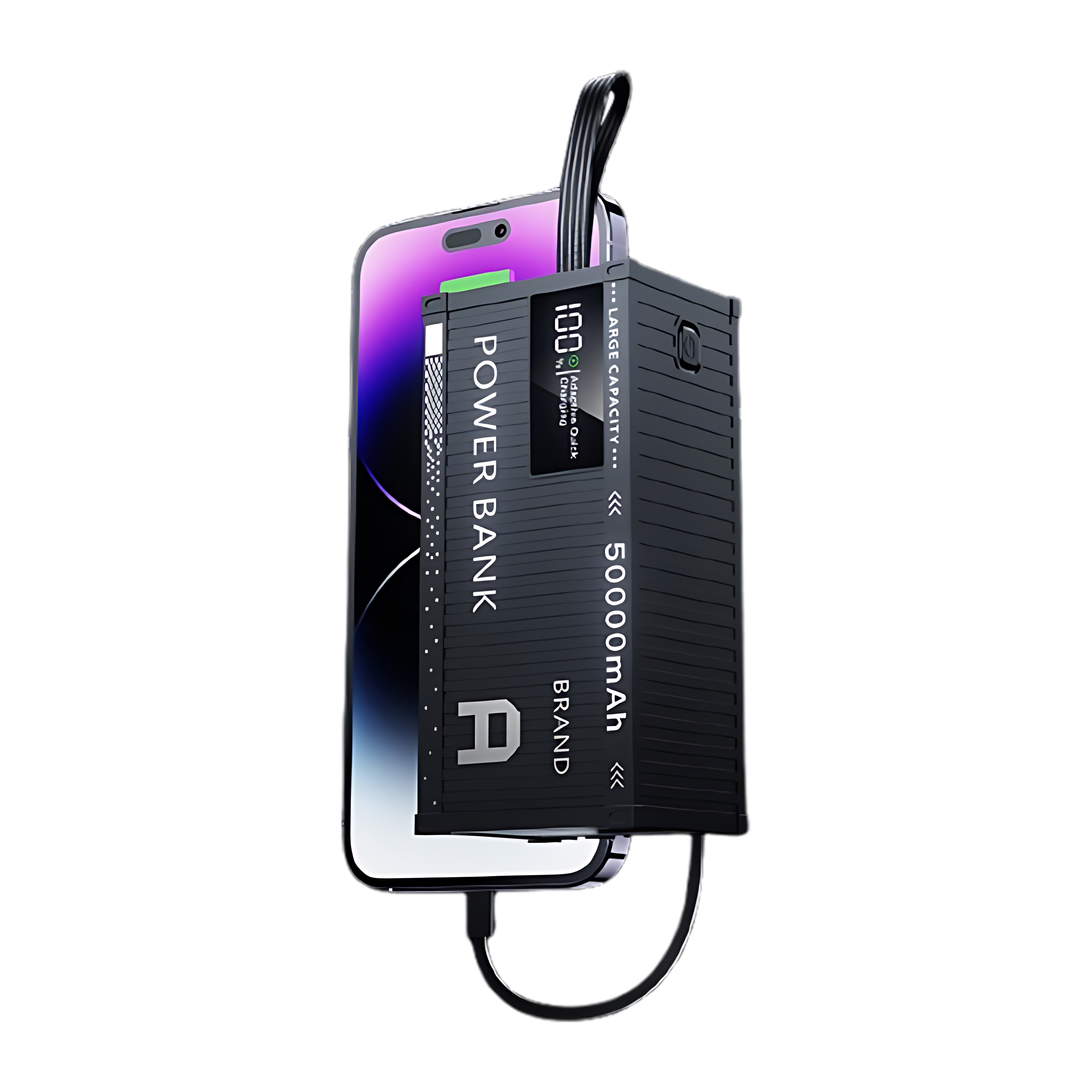 50000mAh PD22.5W パワーバンク（ケーブル内蔵）